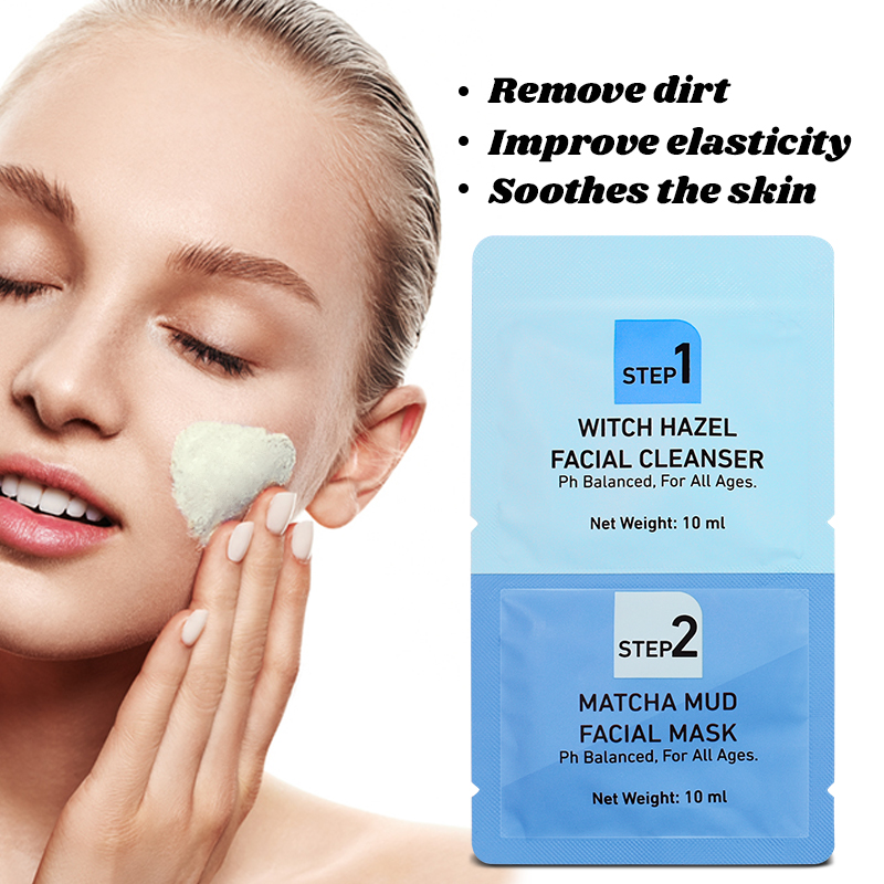  LIRAINHAN Hydrating Moisturizing Witch Hazel Facial Cleanser+Matcha Mud Facial Mask