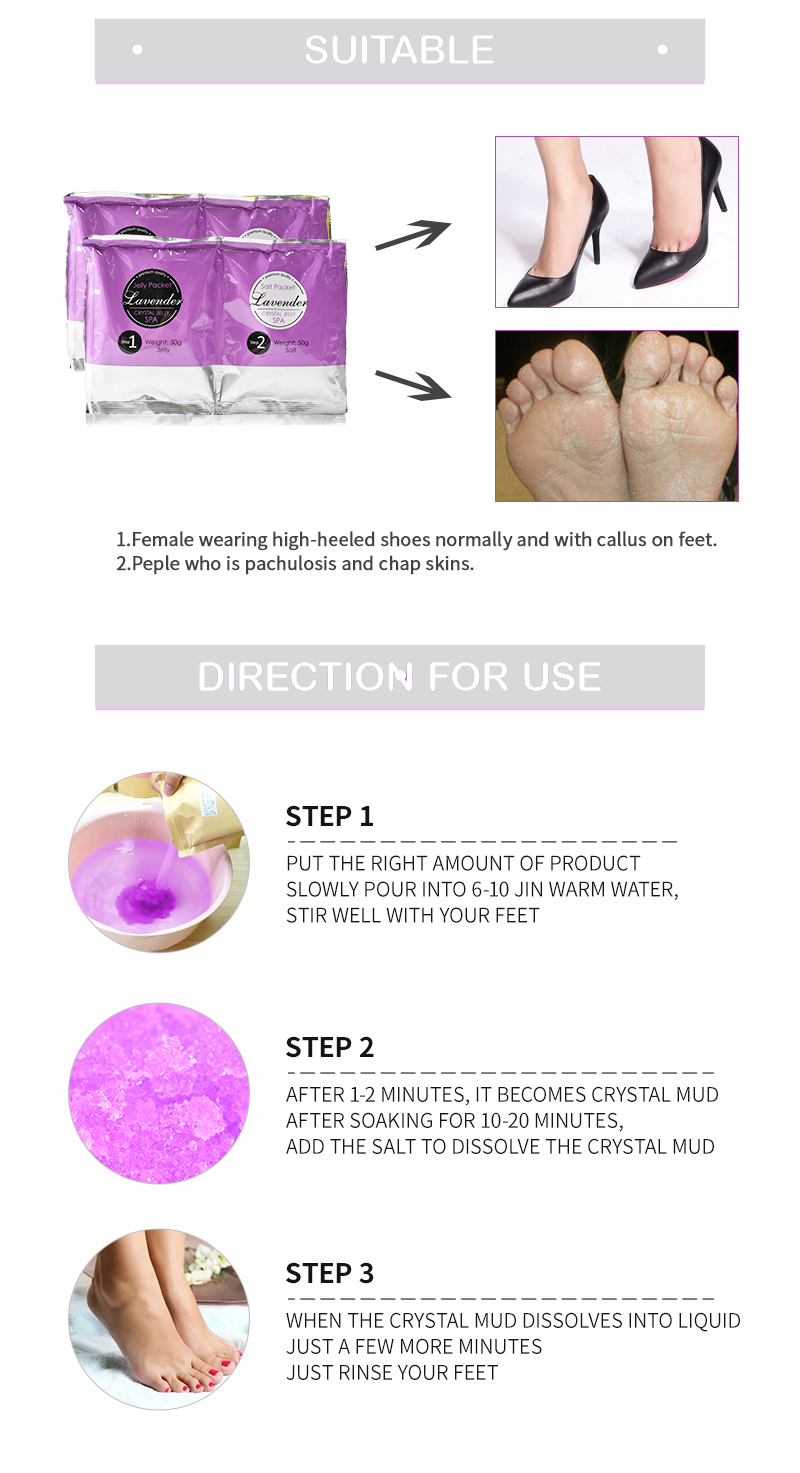 Custom Relax Relieve Skin Stress Soothe Lavender Jelly Foot Spa