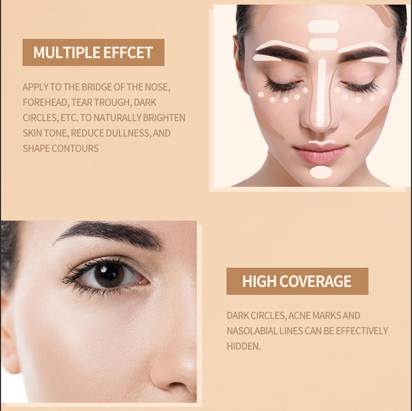 Custom Hydrating Concealer, Lightweight Full Coverage Concealer, Long-Lasting Formula, Conceals and Corrects, Provides Hydration and Highlights ,04 Shades