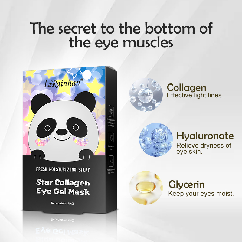 7 Bags Glitter Star Collagen Under Eye Patches for Eye Bags and Wrinkles By LIRAINHAN